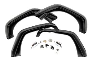 Jeep Wrangler Fender Flares - Front + Rear - Rough Country - High Clearance LED Flat - Black - '07-'18
